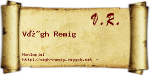 Végh Remig névjegykártya